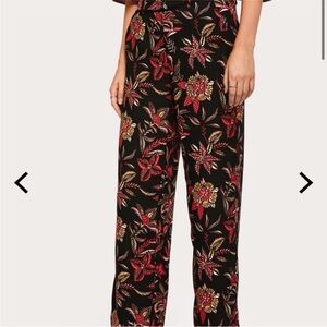 Scotch & Soda Black Pants with Vibrant Floral Design